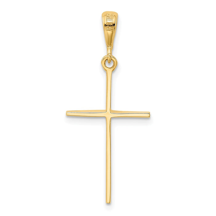 Million Charms 14K Yellow Gold Themed Polished Relgious Cross Pendant