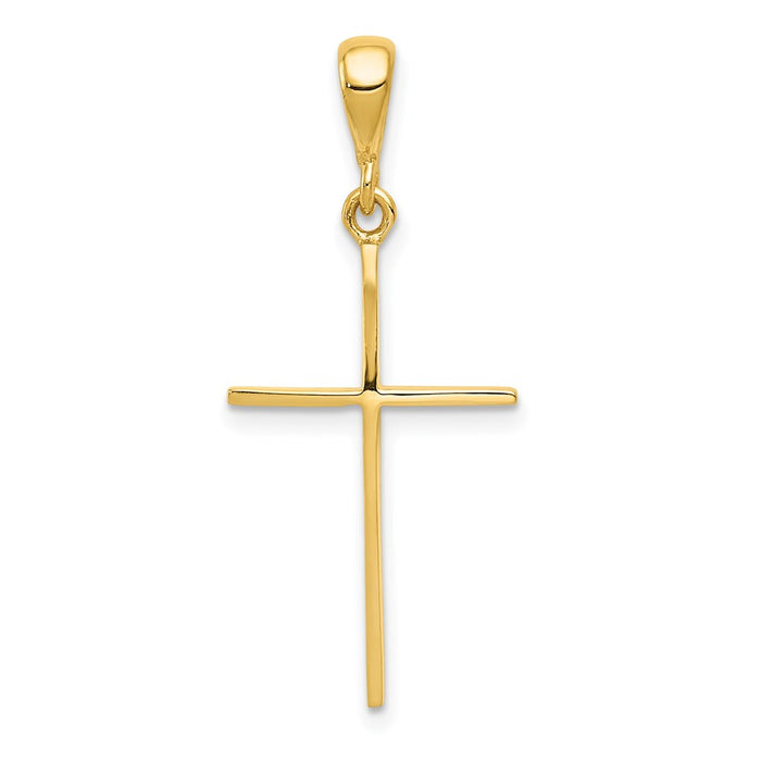 Million Charms 14K Yellow Gold Themed Polished Relgious Cross Pendant