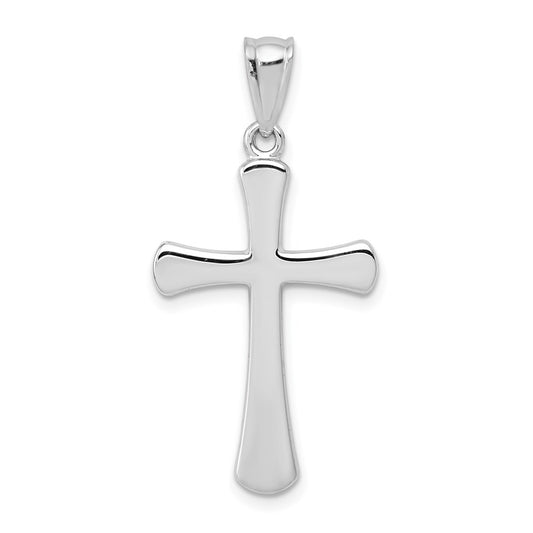 Million Charms 14K White Gold Themed Hollow Relgious Cross Pendant
