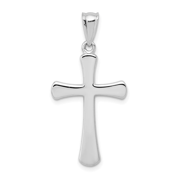 Million Charms 14K White Gold Themed Hollow Relgious Cross Pendant