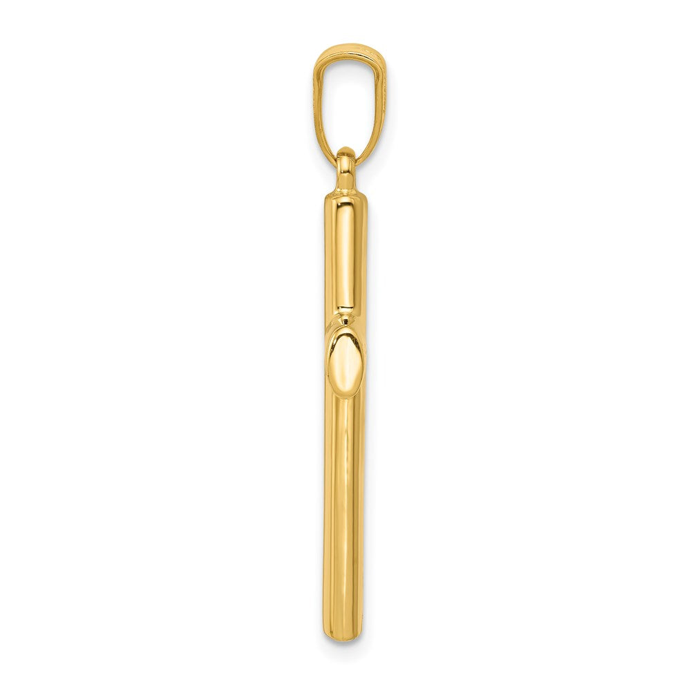 Million Charms 14K Yellow Gold Themed Hollow Relgious Cross Pendant