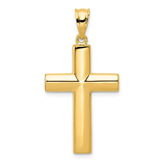 Million Charms 14K Yellow Gold Themed Hollow Relgious Cross Pendant