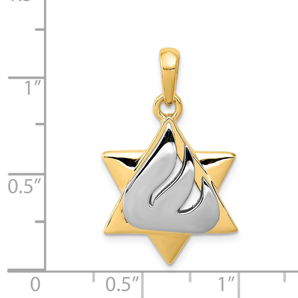 Million Charms 14K Two-Tone Religious Jewish Star Of David Pendant