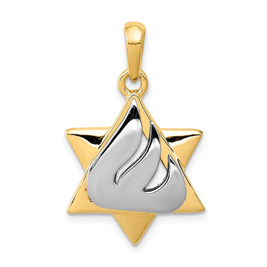 Million Charms 14K Two-Tone Religious Jewish Star Of David Pendant