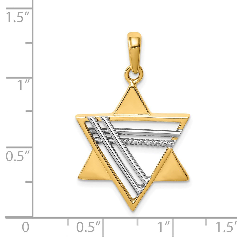 Million Charms 14K Two-Tone Religious Jewish Star Of David Pendant