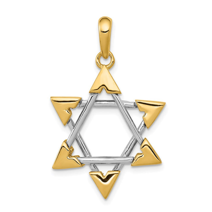 Million Charms 14K Two-Tone Religious Jewish Star Of David Pendant