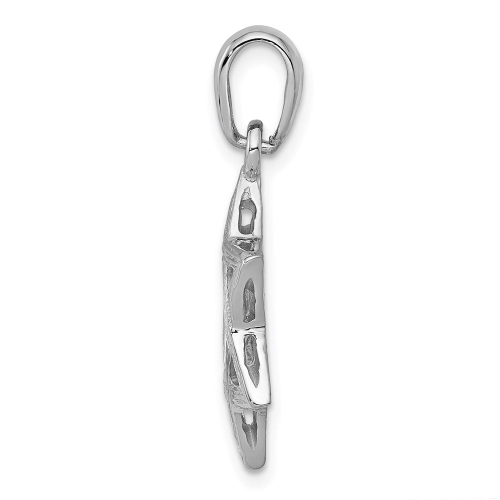 Million Charms 14K White Gold Themed Religious Jewish Star Of David Pendant
