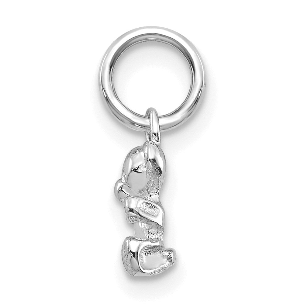 Million Charms 14K White Gold Themed Teddy Bear Charm