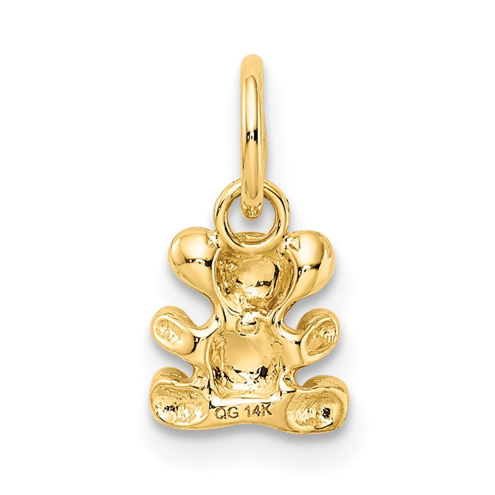 Million Charms 14K Yellow Gold Themed Polished Teddy Bear Charm