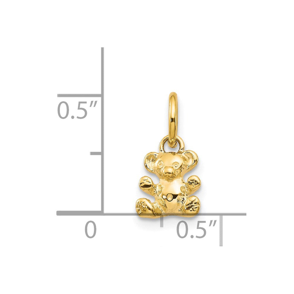 Million Charms 14K Yellow Gold Themed Polished Teddy Bear Charm
