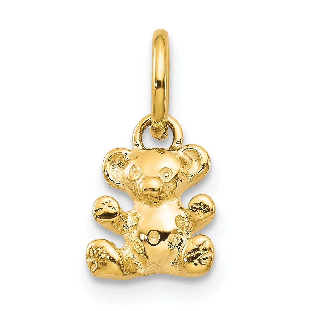 Million Charms 14K Yellow Gold Themed Polished Teddy Bear Charm