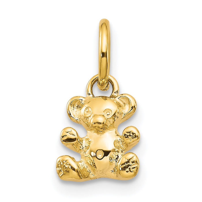 Million Charms 14K Yellow Gold Themed Polished Teddy Bear Charm