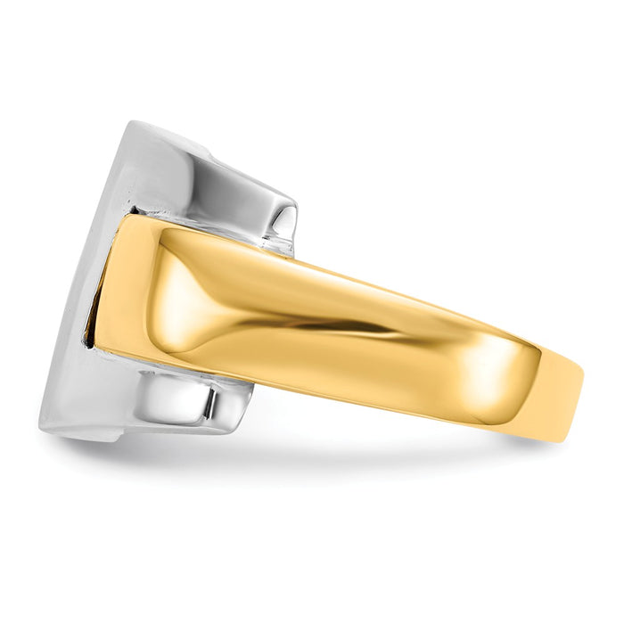 14k Two-Tone Gold Polished Buckle Ring, Size: 7