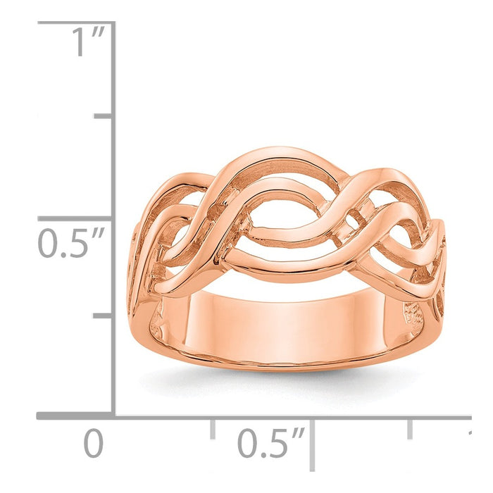 14k Rose Gold Infinity Ring, Size: 7