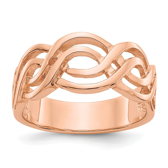 14k Rose Gold Infinity Ring, Size: 7