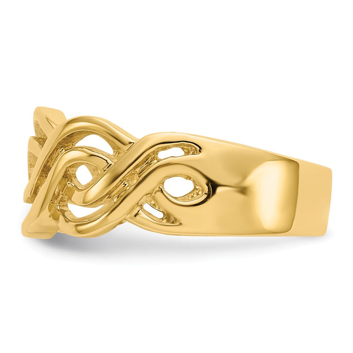 14k Yellow Gold Infinity Ring, Size: 7