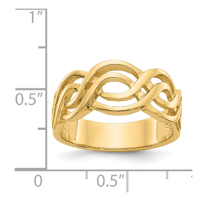 14k Yellow Gold Infinity Ring, Size: 7