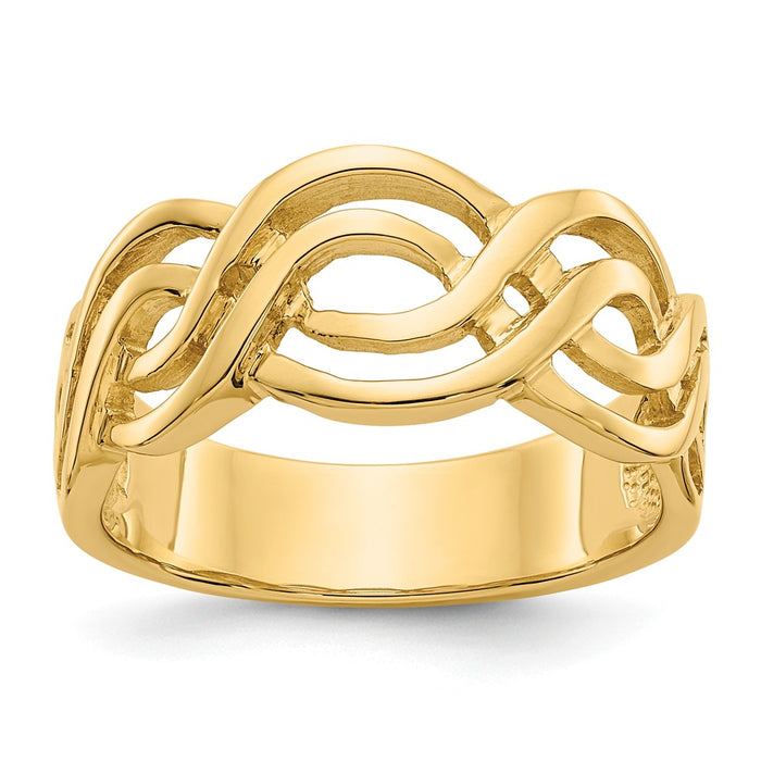 14k Yellow Gold Infinity Ring, Size: 7