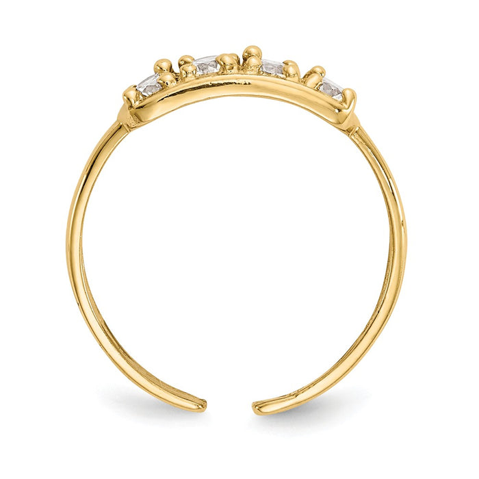 14k Yellow Gold CZ Toe Ring