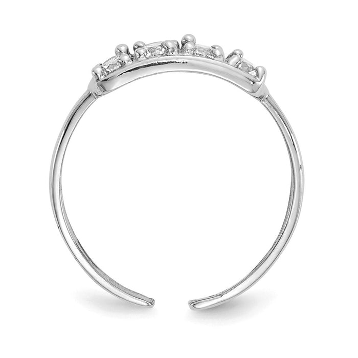 14k White Gold CZ Toe Ring