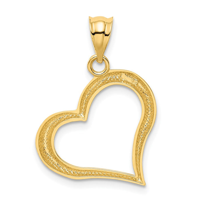 Million Charms 14K Yellow Gold Themed Polished Crooked Heart Pendant
