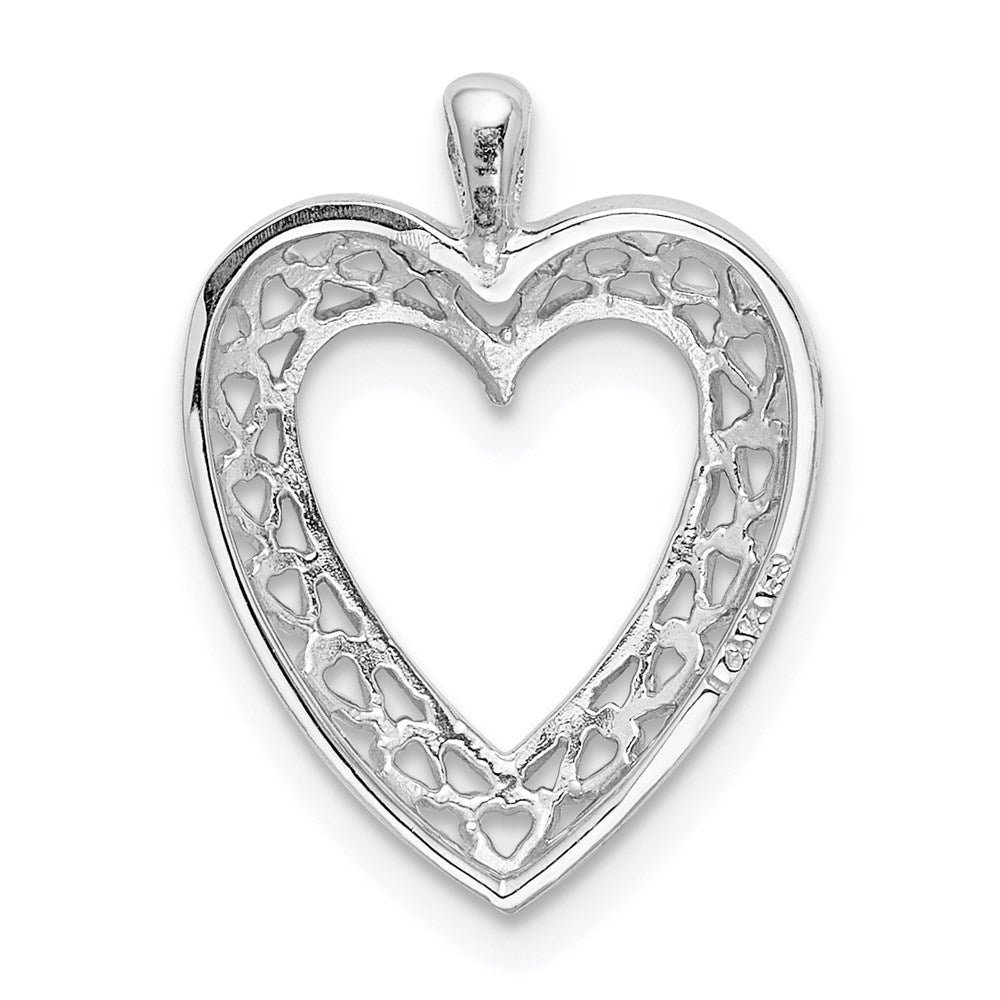 Million Charms 14K White Cut-Out Heart Pendant