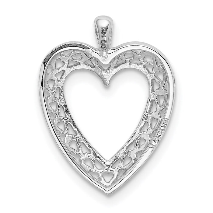 Million Charms 14K White Cut-Out Heart Pendant