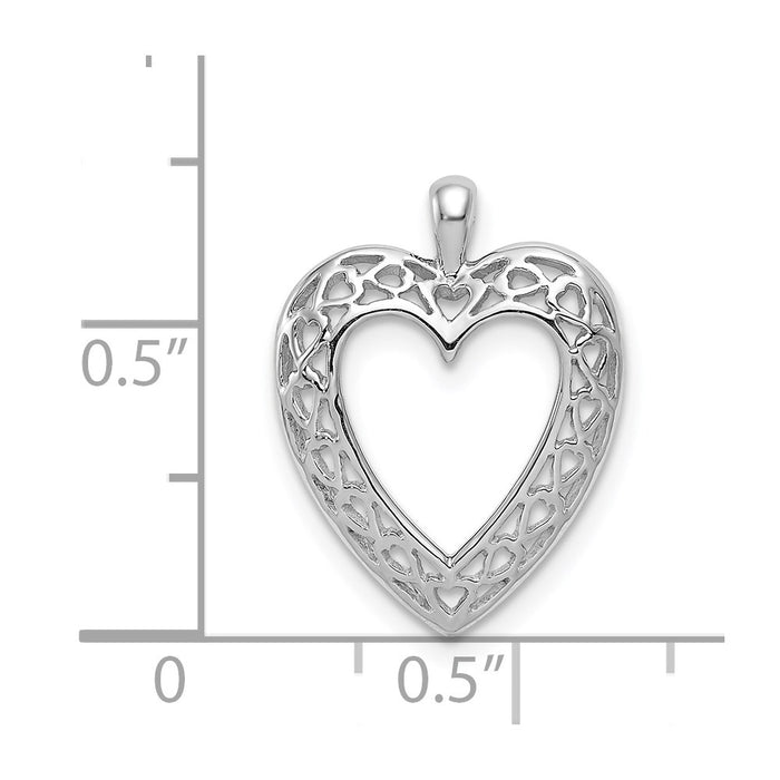 Million Charms 14K White Cut-Out Heart Pendant