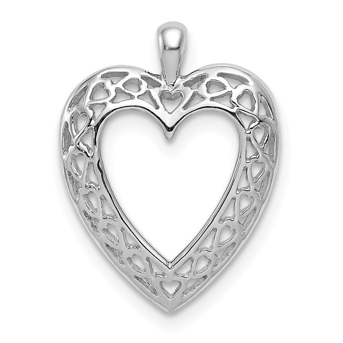 Million Charms 14K White Cut-Out Heart Pendant