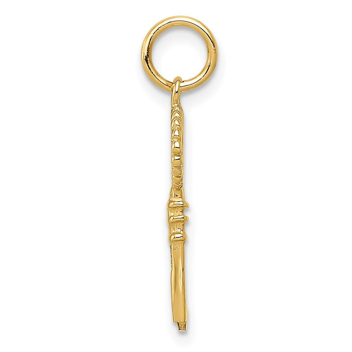 Million Charms 14K Yellow Gold Themed Polished Key Charm