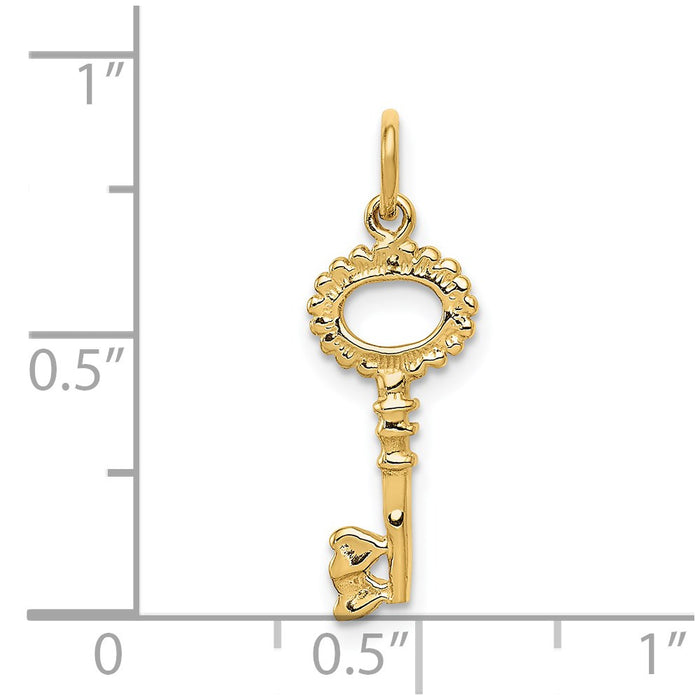 Million Charms 14K Yellow Gold Themed Polished Key Charm