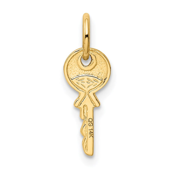 Million Charms 14K Yellow Gold Themed Polished Rounded Top Key Charm