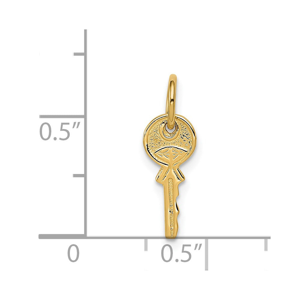 Million Charms 14K Yellow Gold Themed Polished Rounded Top Key Charm