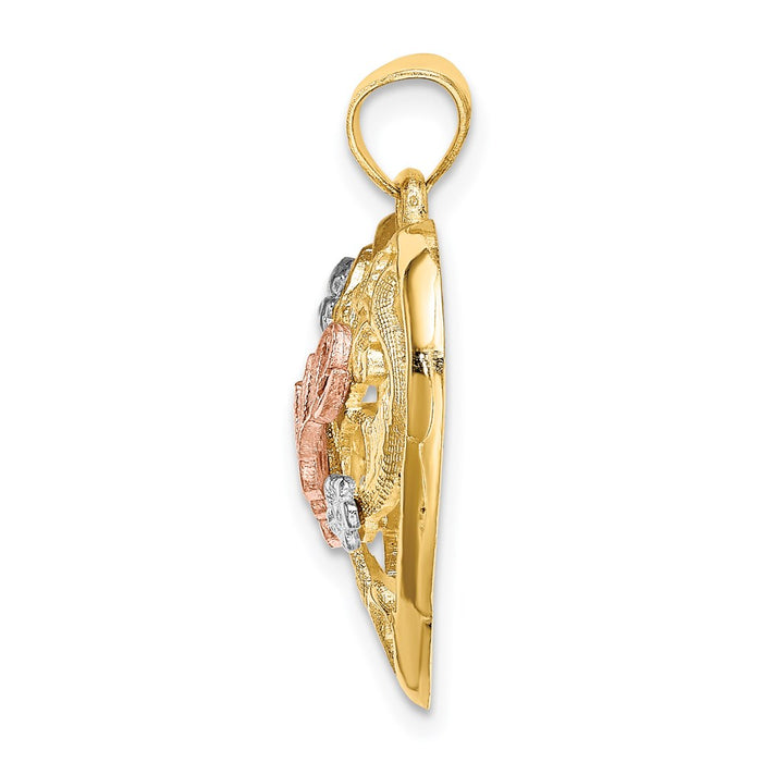 Million Charms 14K Two-Tone & Rhodium-plated Love Heart Charm