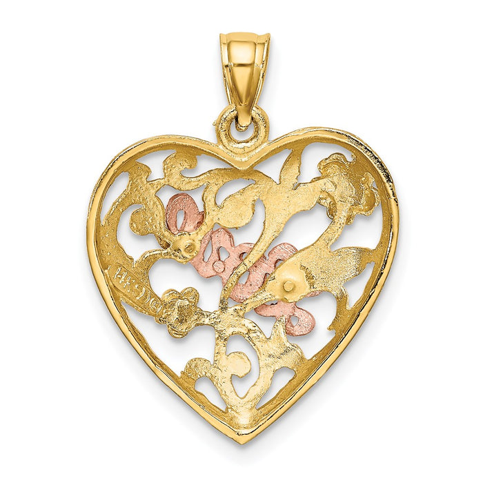 Million Charms 14K Two-Tone & Rhodium-plated Love Heart Charm