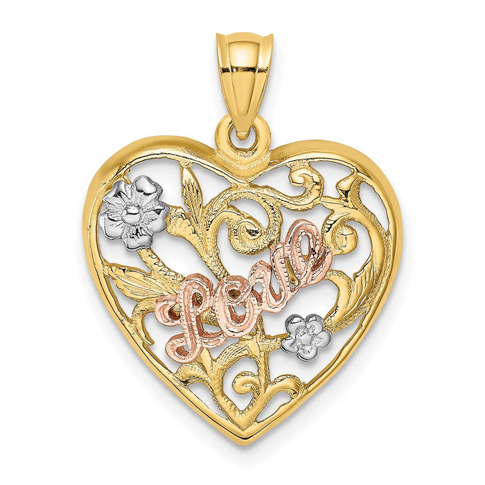 Million Charms 14K Two-Tone & Rhodium-plated Love Heart Charm
