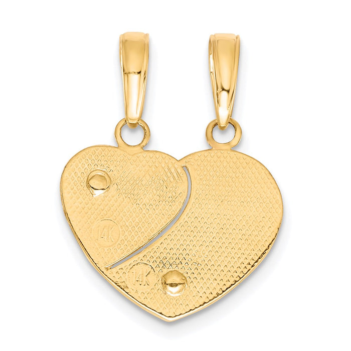 Million Charms 14K Two-Tone Mommy/Me Breakable Heart Pendant