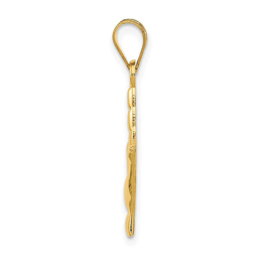 Million Charms 14K Yellow Gold Themed Polished I Love You Hand/Sign Language Charm