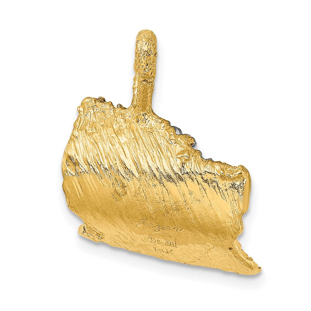 Million Charms 14K Yellow Gold Themed, Rhodium-plated 3-D Surfer In Wave Charm
