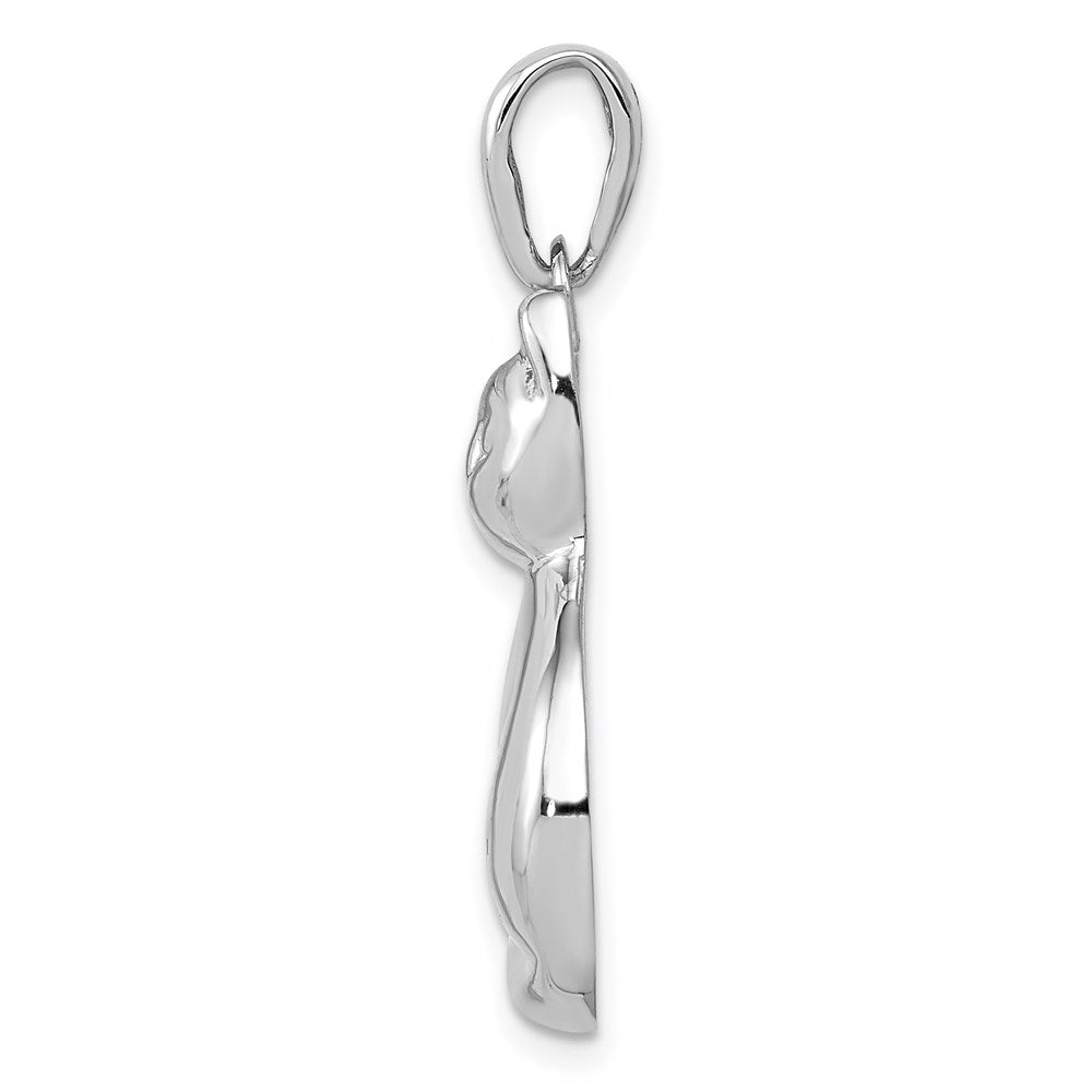 Million Charms 14K White Gold Themed Cat Pendant