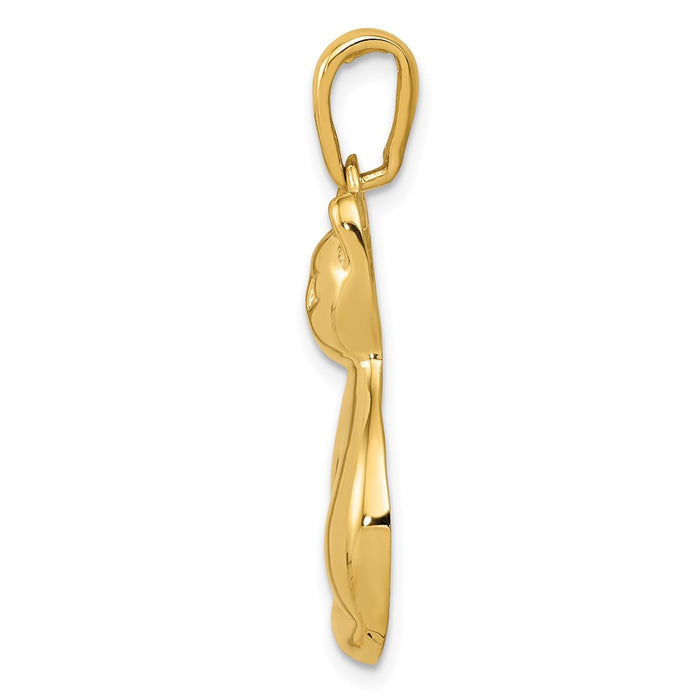 Million Charms 14K Yellow Gold Themed Cat Pendant