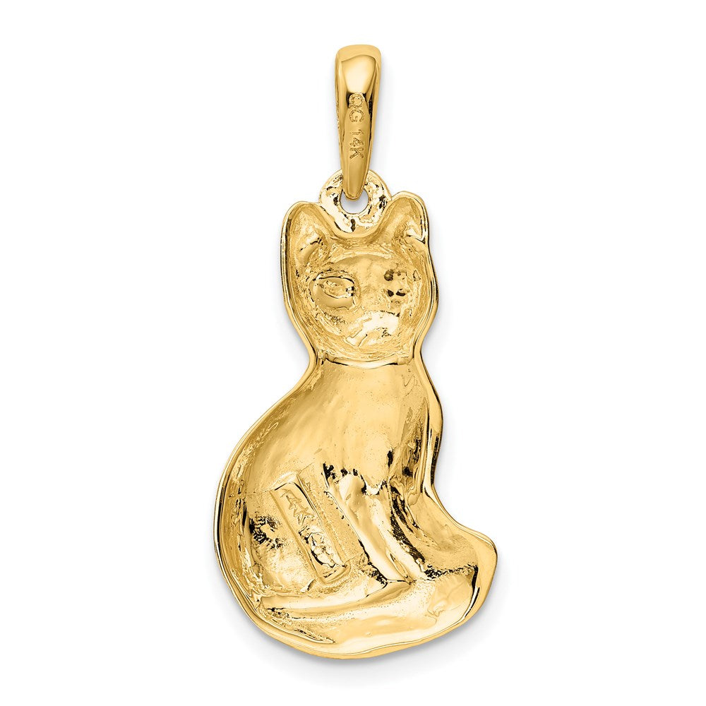 Million Charms 14K Yellow Gold Themed Cat Pendant