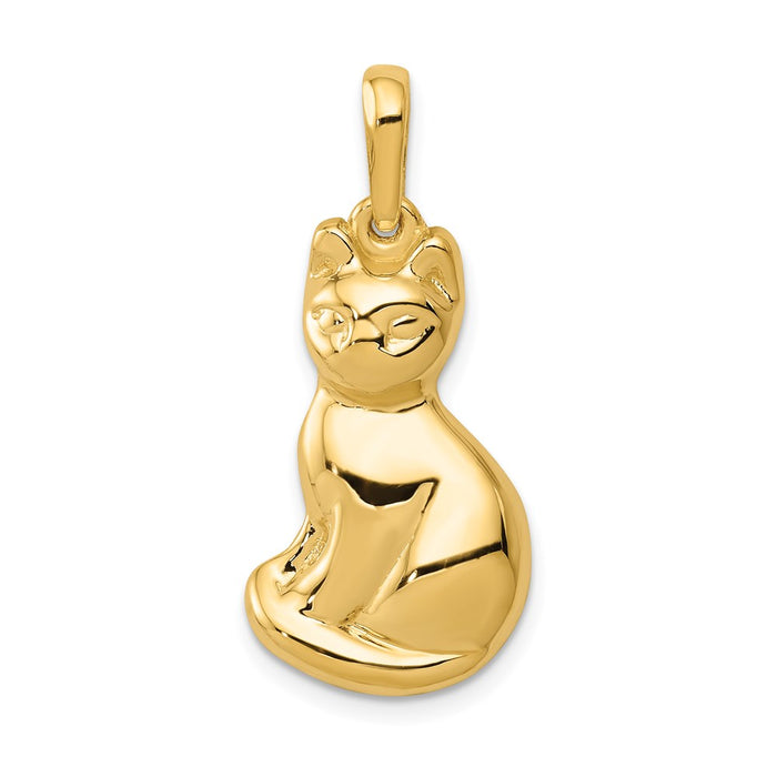 Million Charms 14K Yellow Gold Themed Cat Pendant