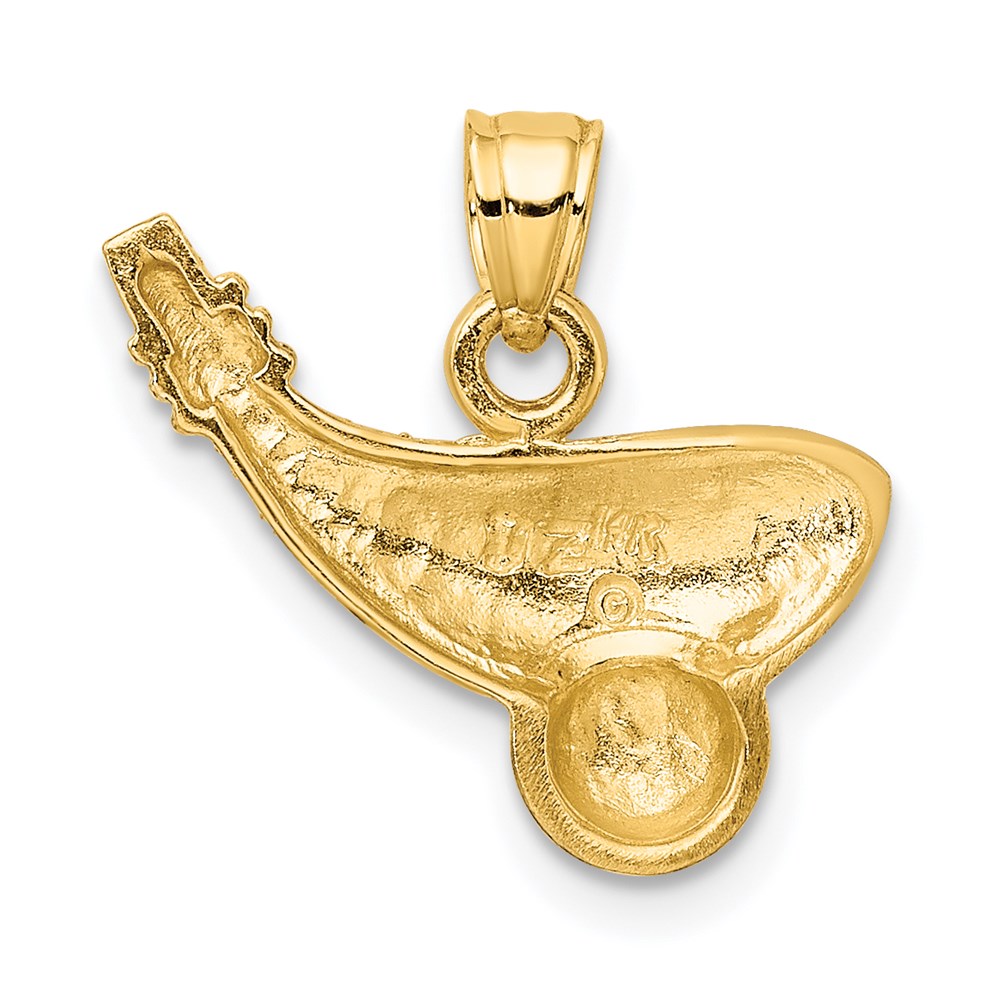 Million Charms 14K Yellow Gold Themed With Rhodium-plated Sports Golf Club, Ball Charm