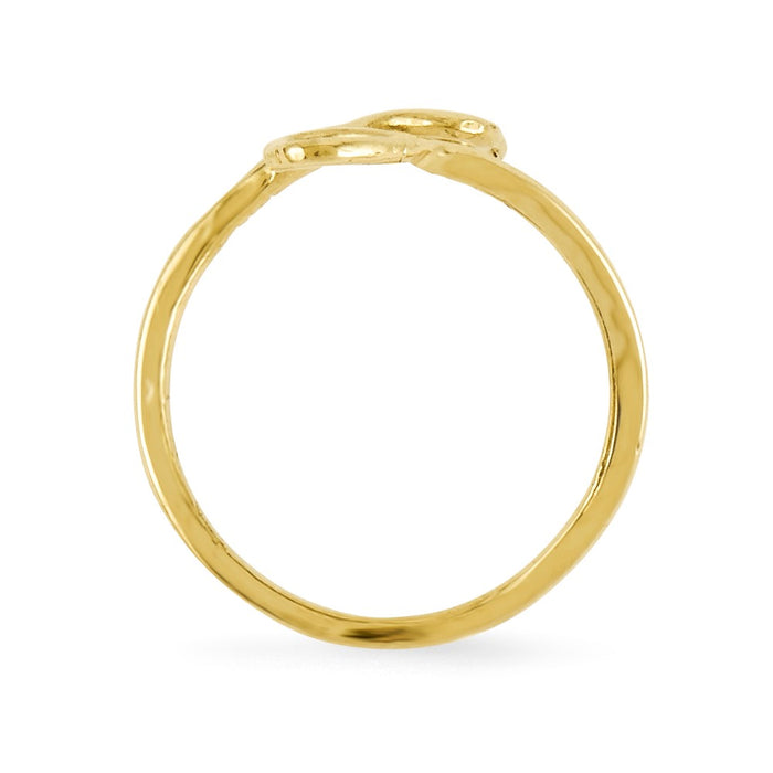 14k Yellow Gold Double Heart Toe Ring