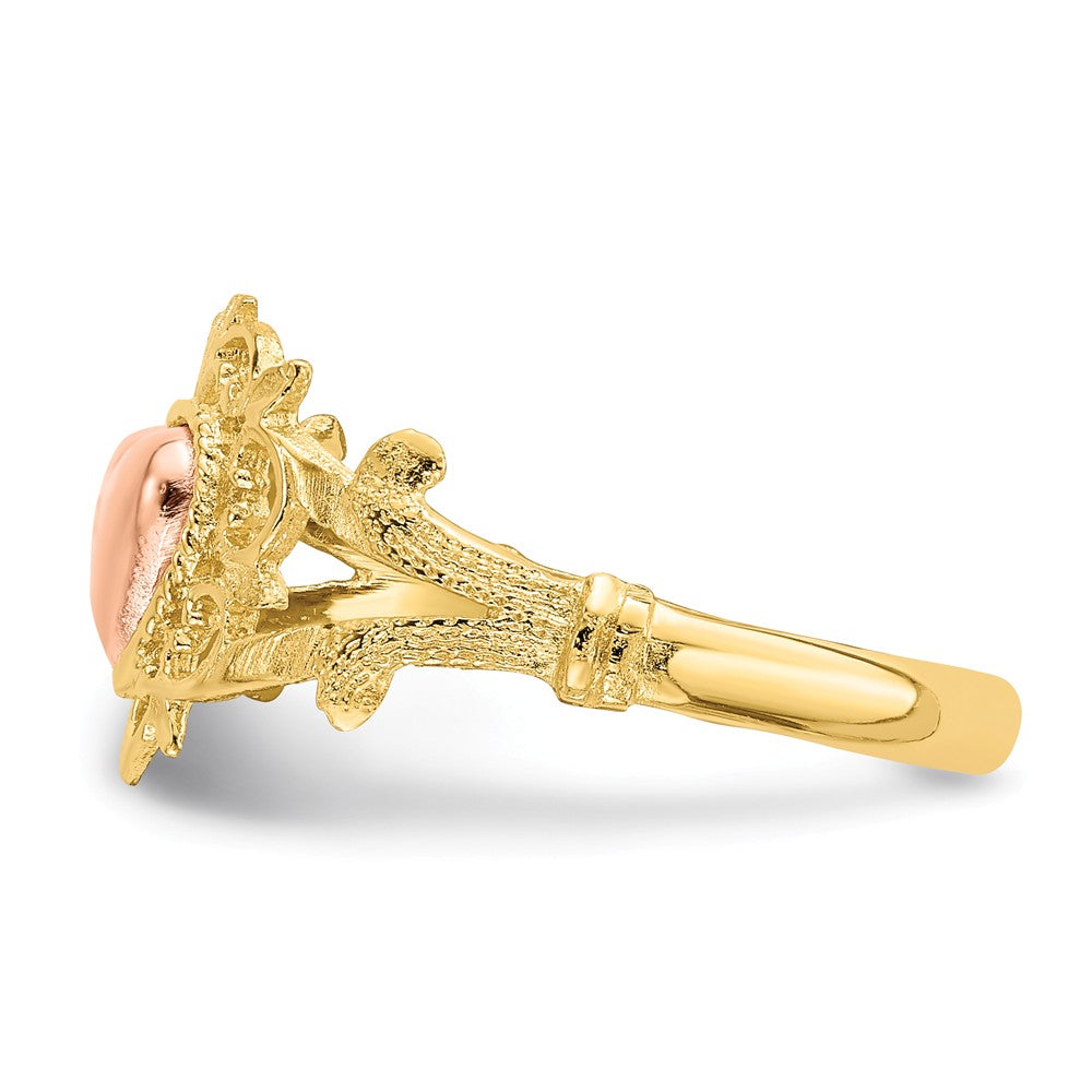 14k Two-Tone Gold Heart Ring, Size: 6