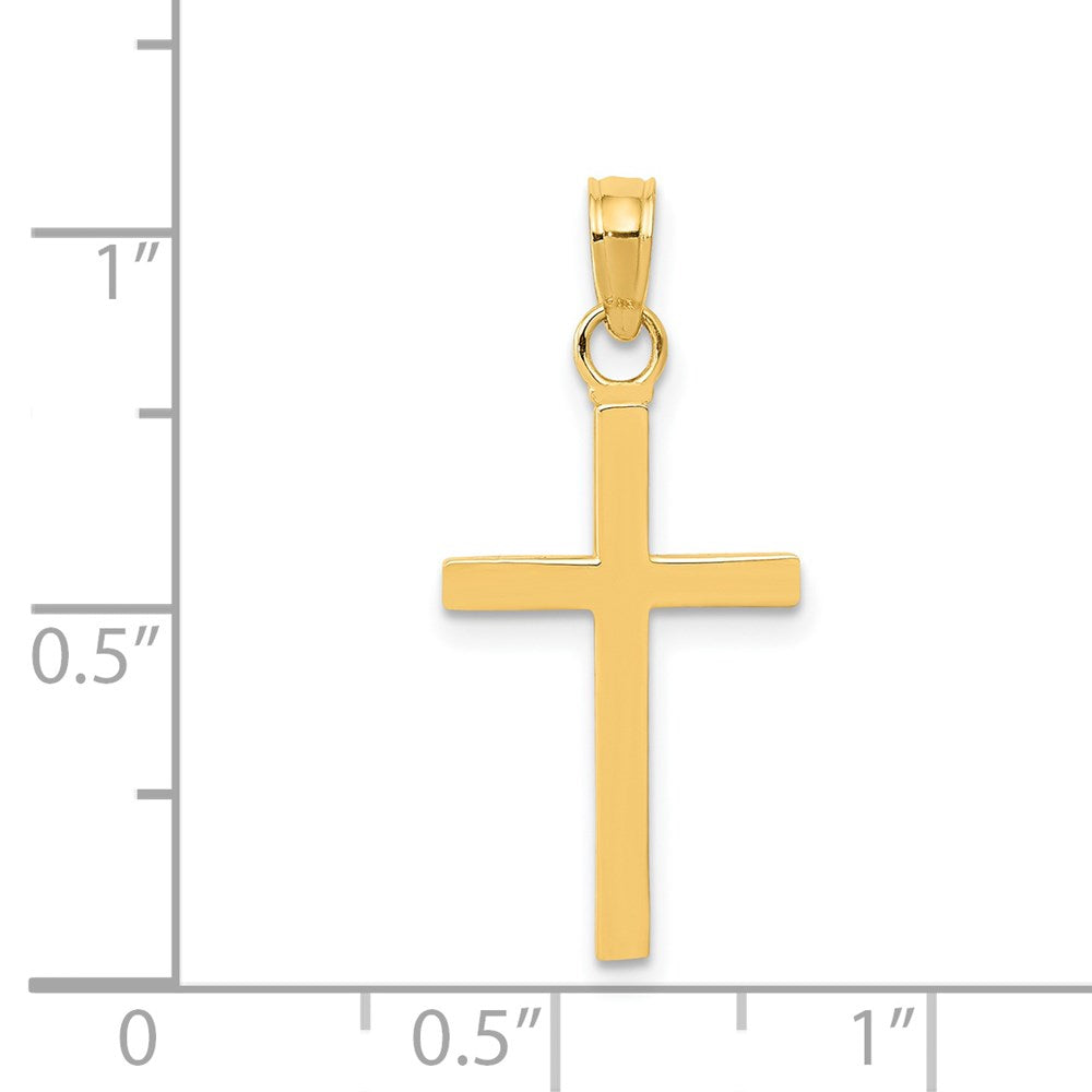Million Charms 14K Yellow Gold Themed Polished Relgious Cross Pendant