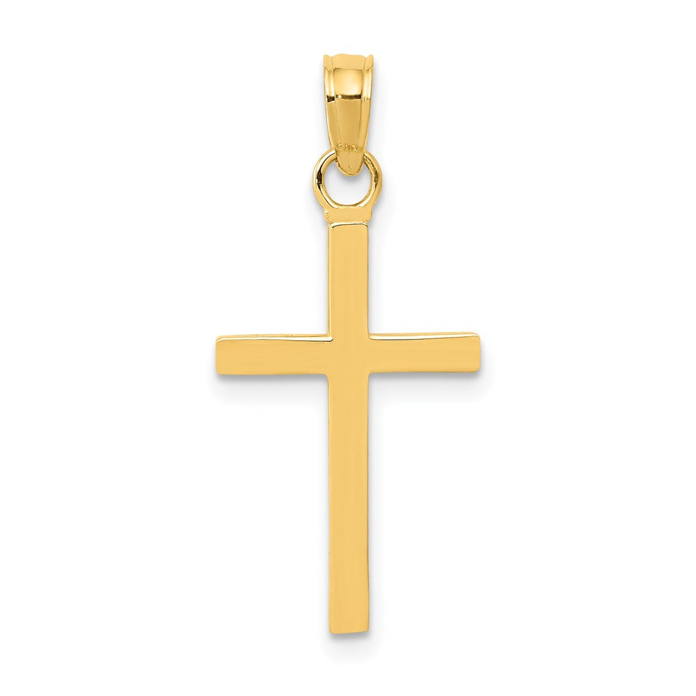 Million Charms 14K Yellow Gold Themed Polished Relgious Cross Pendant