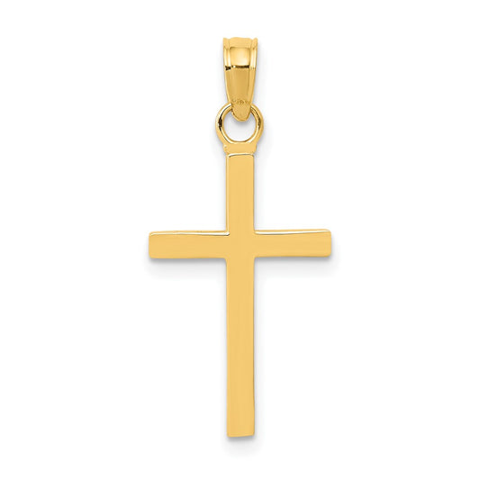 Million Charms 14K Yellow Gold Themed Polished Relgious Cross Pendant