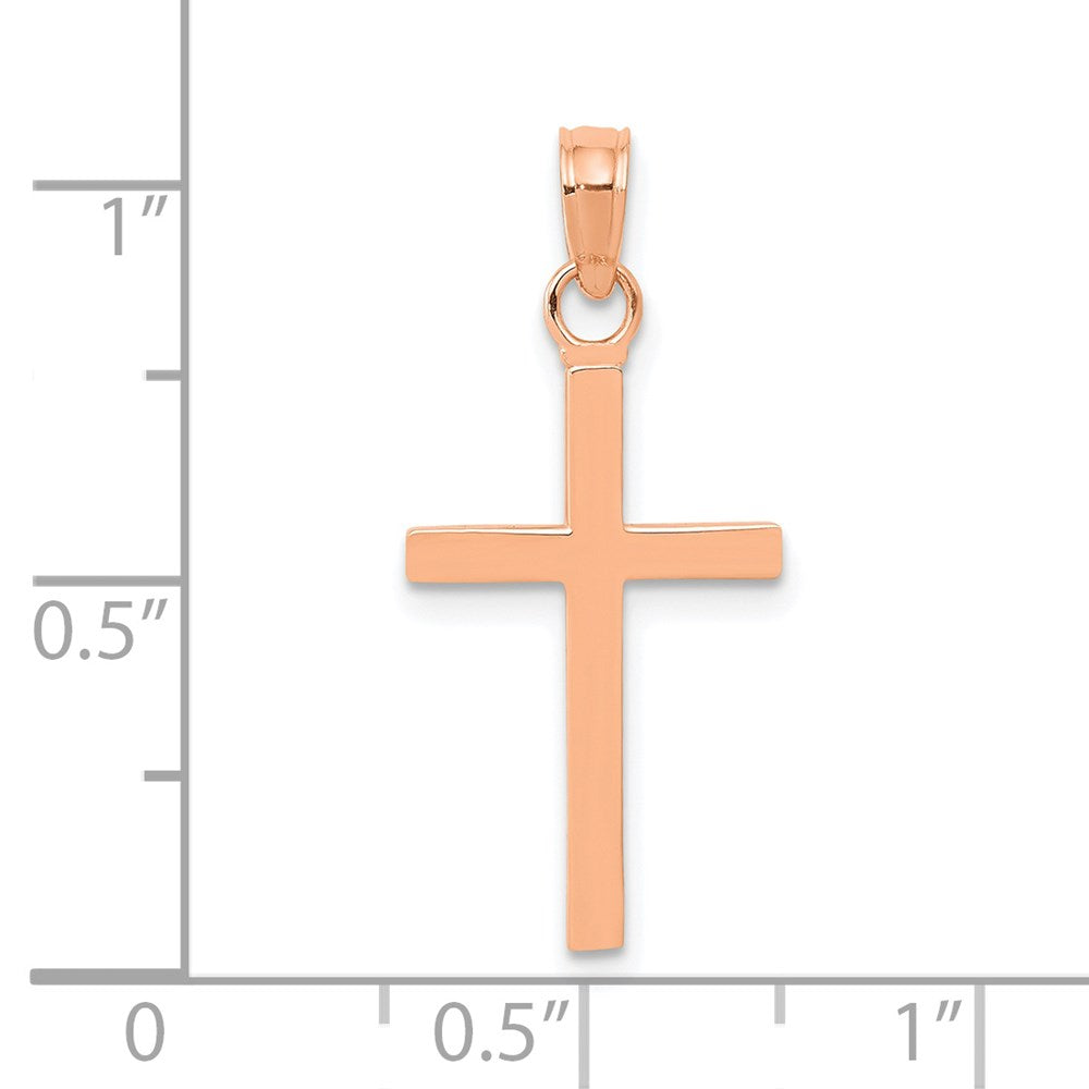 Million Charms 14K Rose Gold Themed Polished Relgious Cross Pendant